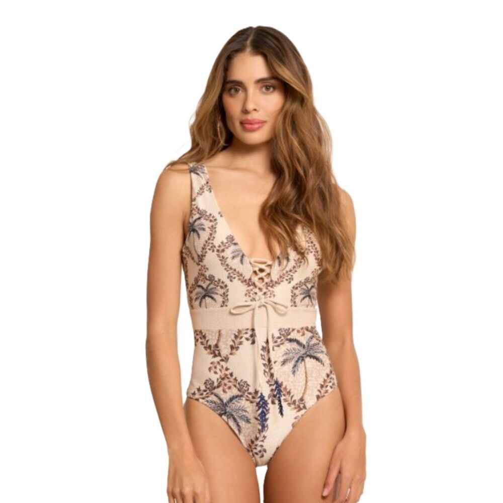 Cosita Linda One Piece Sunset Seranade Plunge Swimsuit - Women's Medium - NEW